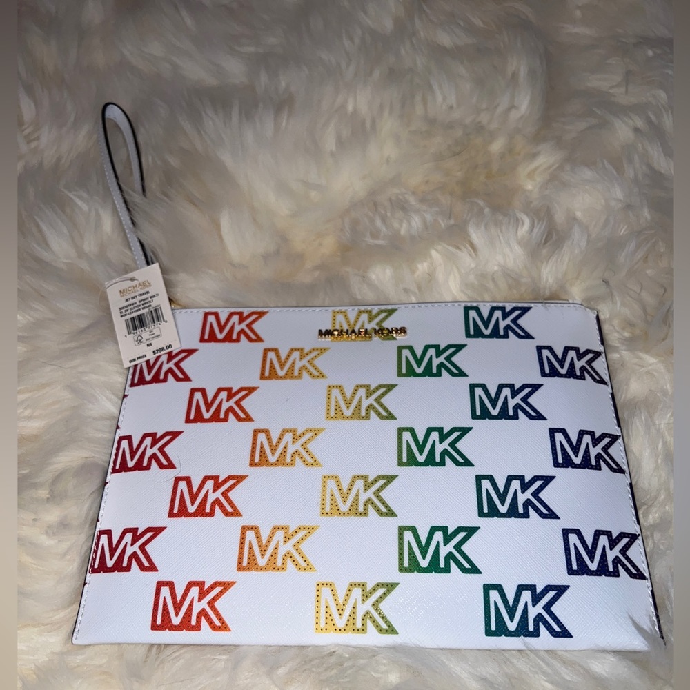 Michael Michael Kors XL Zip Top Clutch Wristlet Limited Edition Pride Collection